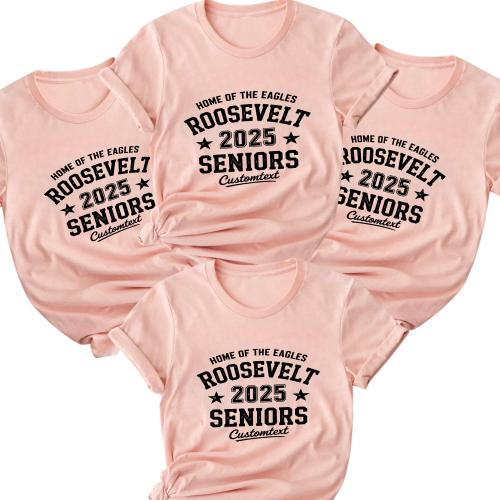Roosevelt 2025 Seniors Trip Shirt – Home Of The Eagles Retro Graduation Strip Tee