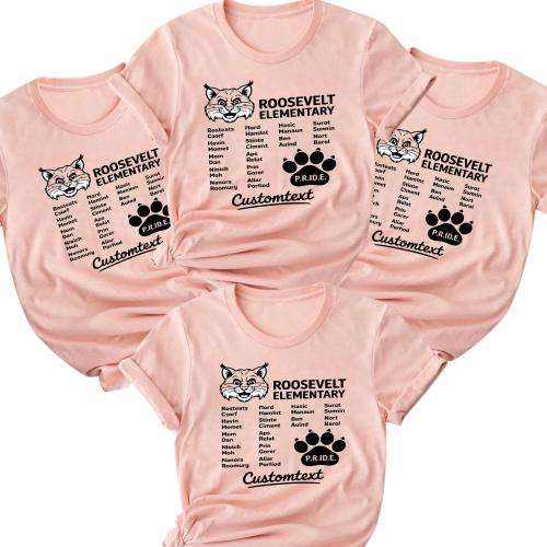Roosevelt Elementary Graduation Strip Shirt – PRIDE Mascot Class Custom Tee