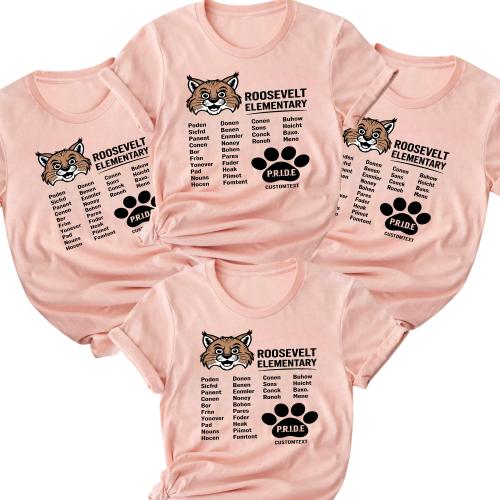 Roosevelt Elementary PRIDE Mascot Trip Shirt – Graduation Strip Custom Class Tee