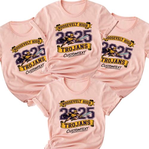 Roosevelt High 2025 – Trojans Warrior Graduation Strip Shirt Custom