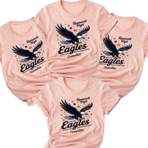 Roosevelt High Eagles Shirt 2025-2026 – Custom Graduation Strip Shirt, Retro Bold Mascot Eagle Tee