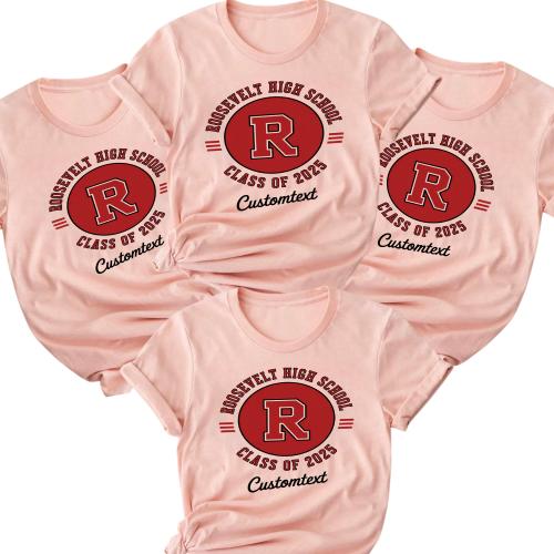 Roosevelt High R Logo Shirt – Class of 2025 Graduation Custom Tee Retro Style