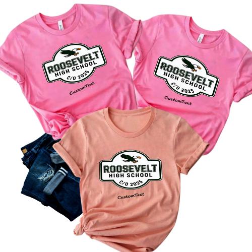 Roosevelt High School C-O 2025 Eagle Badge – Vintage Graduation Shirt Custom