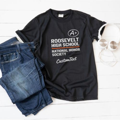 Roosevelt NHS A+ Shirt – National Honor Society Club Strip Shirt, Vintage Scholar Style