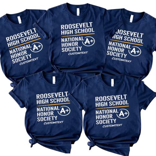 Roosevelt NHS A+ Shirt – National Honor Society Custom Club Strip Shirt, Retro Academic Style