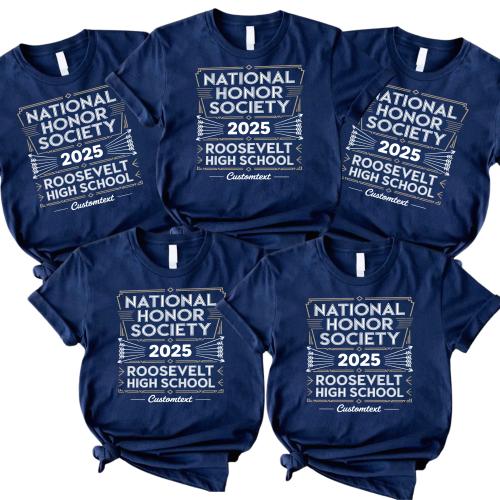 Roosevelt NHS Shirt 2025 – National Honor Society Custom Club Strip Shirt, Retro Academic Style
