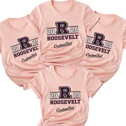 Roosevelt R 2025 – Varsity Monogram Graduation Strip Shirt Custom