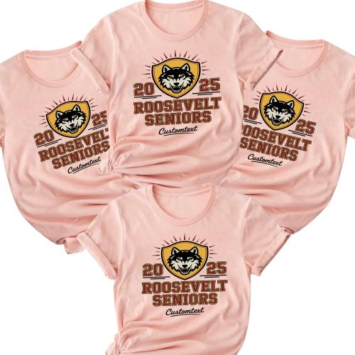 Roosevelt Seniors Class Of 2025 Shirt – Wolves Retro Animal Graduation Strip Tee
