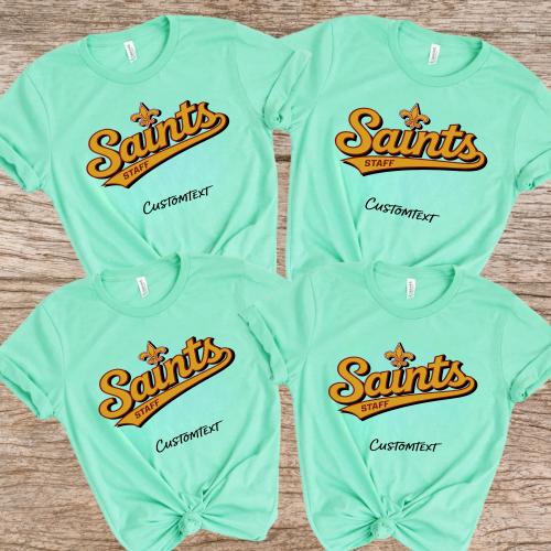 Saints Staff Shirt Custom Photography Club Retro Vintage Fun Teacher Staff Tee