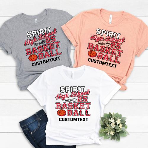 School Pride Basketball Club Sport Team T-shirt – Custom Split Varsity Style