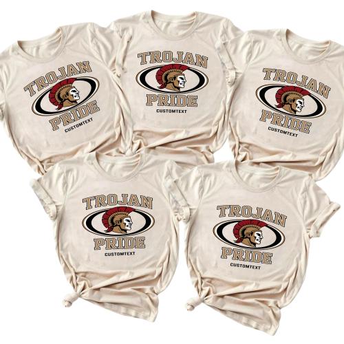 School Spirit T-shirt – Trojan Pride Custom Mascot Logo Tee