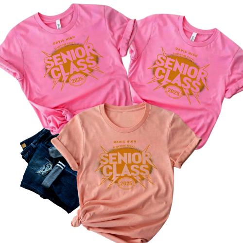 Senior Class 2025 – Retro Lightning Badge Shirt