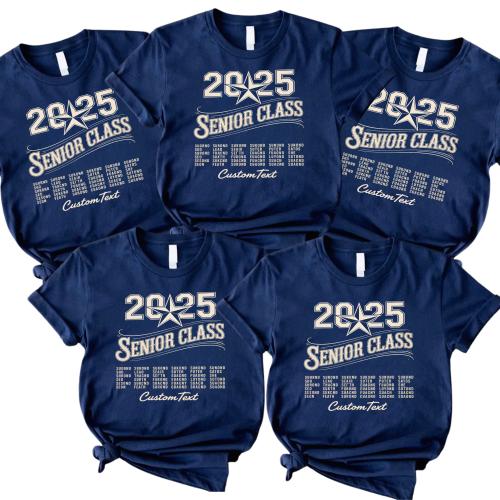 Senior Class 2025 Star Trip Shirt – Retro Graduation Strip Custom Tee