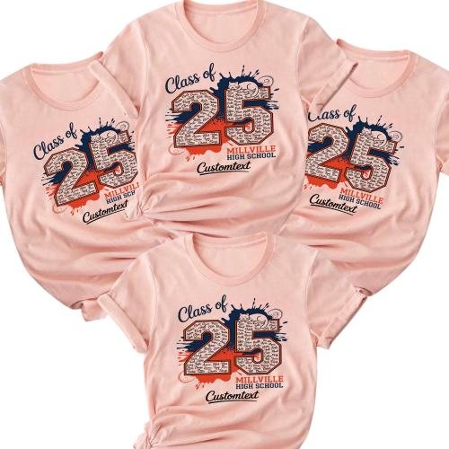 Senior Class Of 2025 Cat Mascot Shirt – Custom College Graduation T-Shirt
