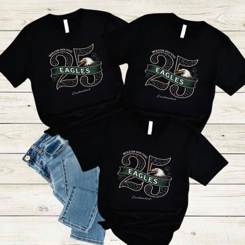 Senior Class Of 2025 Eagle Mascot Shirt – Custom High School Graduation Shirt