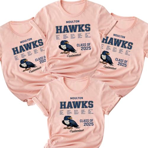 Senior Class Of 2025 Hawks Mascot Shirt – Custom High School Graduation T-Shirt