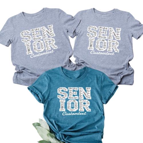 Senior Class Of 2025 High School Block Letter Shirt – Custom College Style T-Shirt