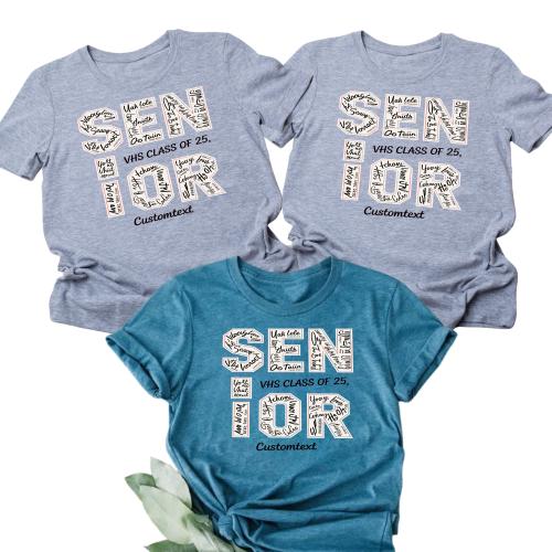 Senior Class of 2025 High School Block Letter Shirt – Custom Graduation Shirt