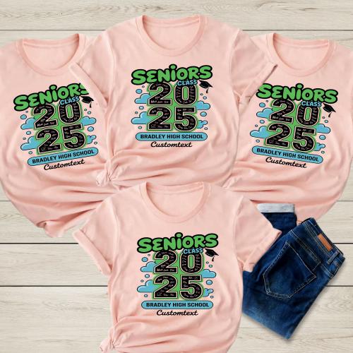 Senior Class Of 2025 High School Cloud Shirt – Custom Graduation T-Shirt