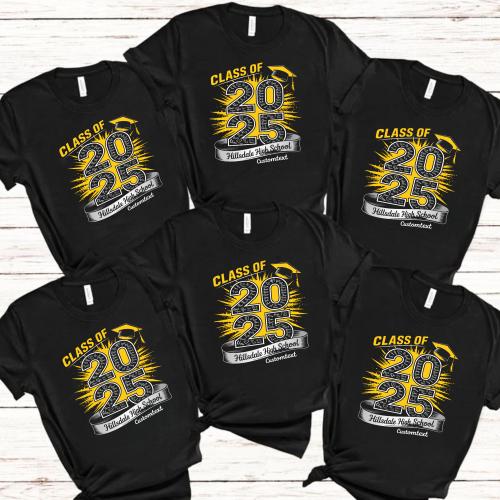 Senior Class Of 2025 High School Graduation Shirt – Custom College Style T-Shirt