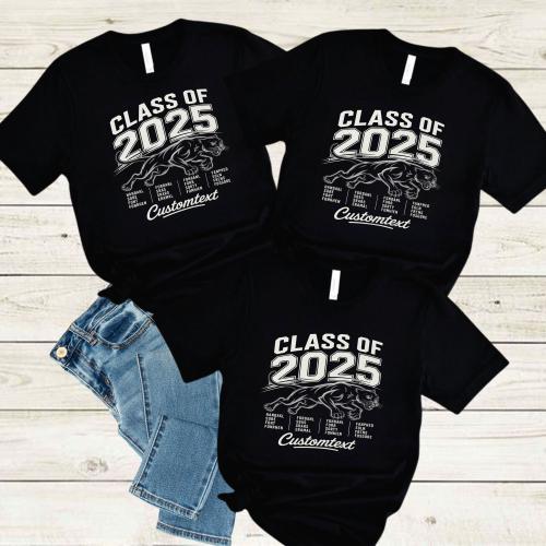 Senior Class of 2025 Panther Mascot Shirt – Custom Graduation Shirt