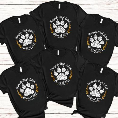 Senior Class Of 2025 Paw Print Shirt – Class Of 2025 Graduation Tee With Mascot Pride