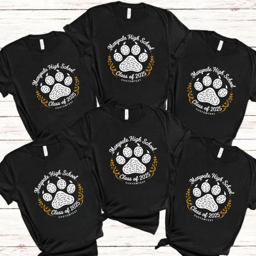 Senior Class of 2025 Paw Print Shirt – Custom Graduation Shirt