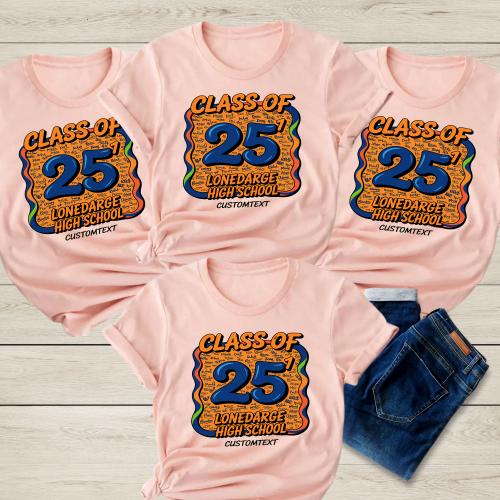 Senior Class Of 2025 Pop Art Style Graduation Shirt – Custom Graduation T-Shirt