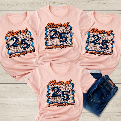 Senior Class Of 2025 Retro Pop Art Graduation Shirt – Custom Graduation Tee