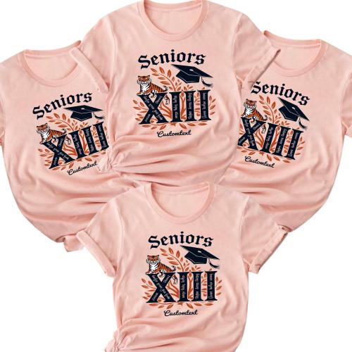 Senior Class of 2025 Roman Numeral XIII Tiger Shirt – College Graduation Tee