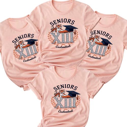 Senior Class of 2025 Roman Numeral XIII Tiger Shirt – Custom Alumni T-Shirt