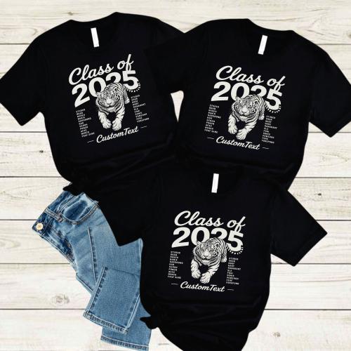 Senior Class of 2025 Tiger Mascot Shirt – Custom Graduation Shirt