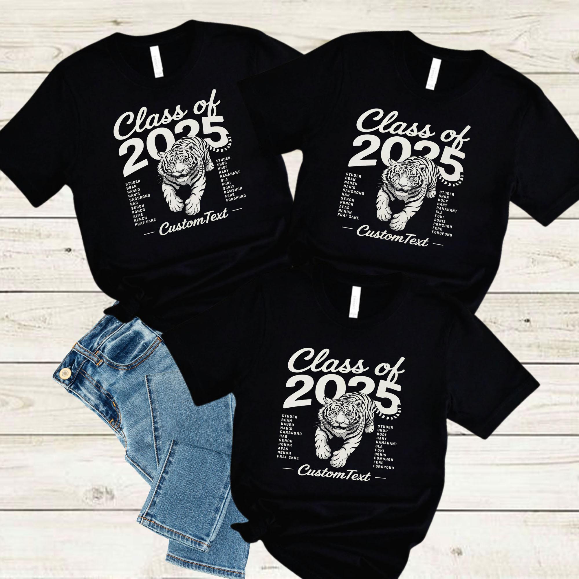 Senior Class of 2025 Tiger Mascot Shirt – Custom Graduation Shirt senior class of 2025 tiger mascot shirt custom graduation shirt 4 style 1 thumb 667