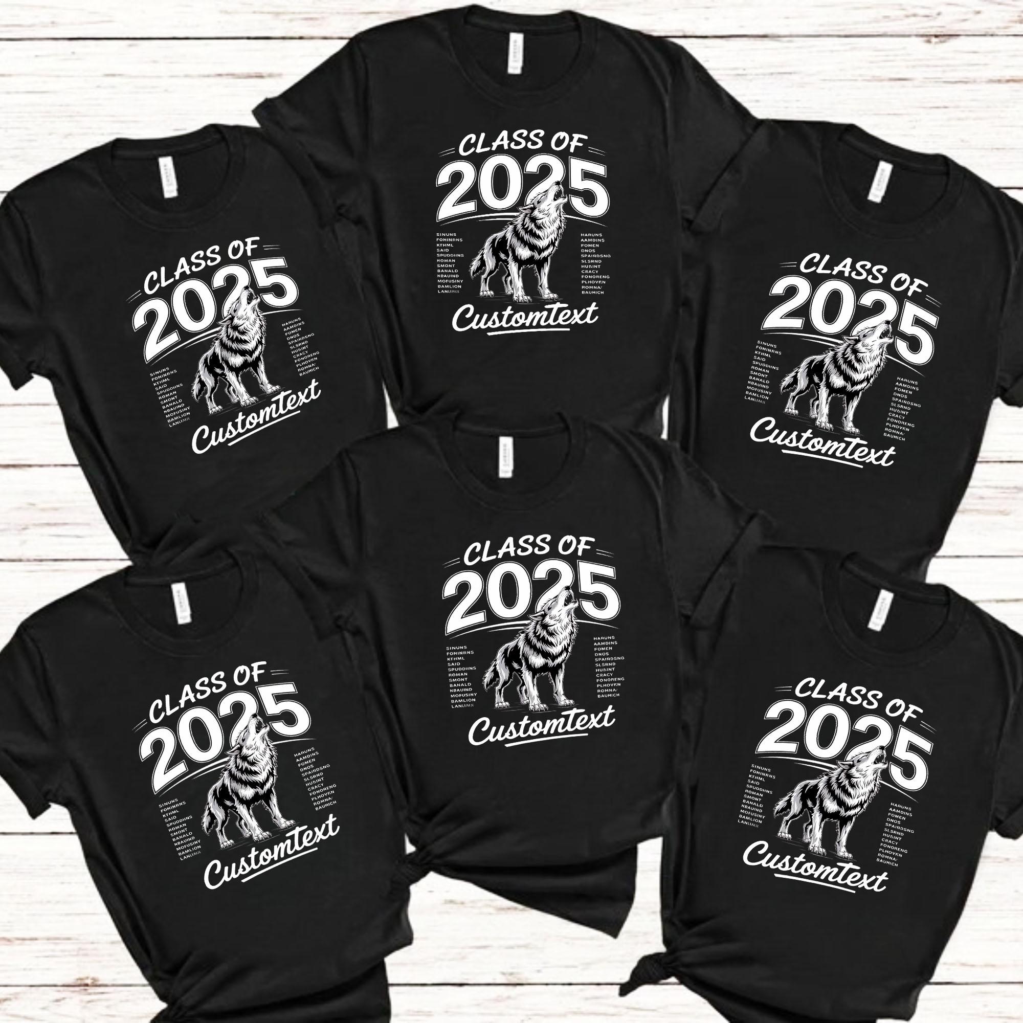 Senior Class of 2025 Wolf Mascot Shirt – Personalized Graduation Spirit Tee senior class of 2025 wolf mascot shirt personalized graduation spirit tee style 3 thumb 293