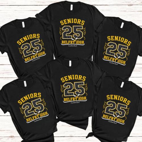 Senior Class Of 2025 Yellow Jacket Mascot Shirt – Custom High School Graduation Tee