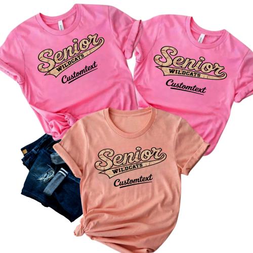 Senior Wildcats – Custom Vintage Graduation Shirt Retro Distressed Script Style
