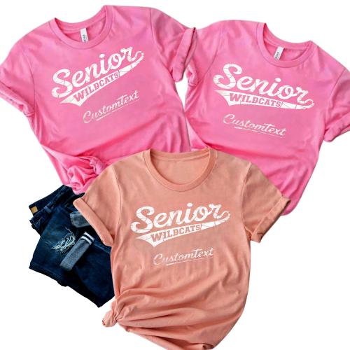 Senior Wildcats – Personalized Vintage Graduation Retro Script Shirt