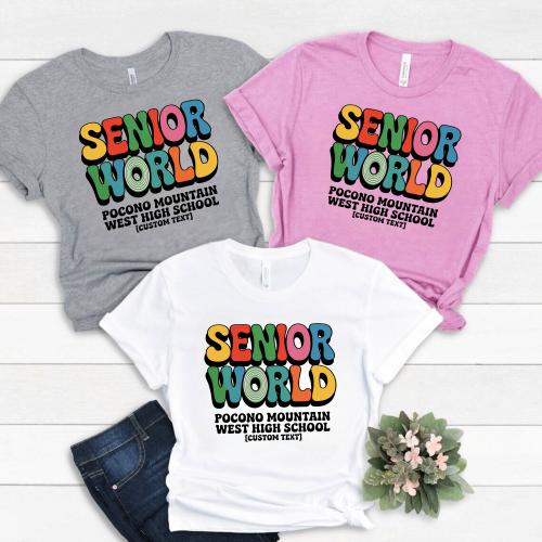Senior World – Groovy Class of 2025 Retro Shirt