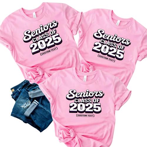 Seniors 2025 – Bubble Retro Script Shirt