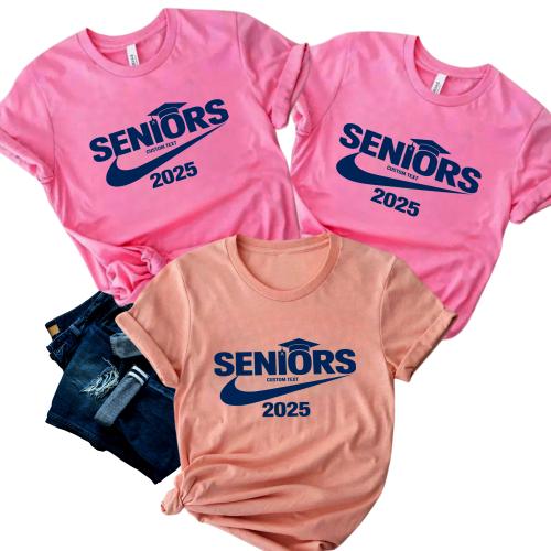 Seniors 2025 – Graduation Swoosh Inspired College T-Shirt