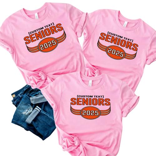 Seniors 2025 Retro Striped Circle Class Shirt Graduation Tee Vintage Style