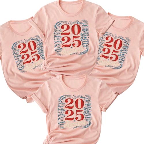 Seniors 2025 Retro Typography Celebration Shirt