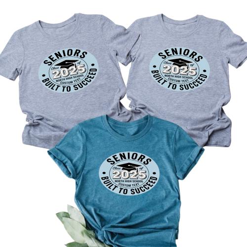 Seniors 2025 – Varsity Graduation Crest Shirt Custom High School Senior Tee