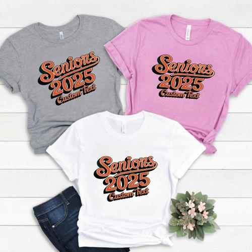 Seniors 2025 – Vintage Script Retro Graduation Shirt