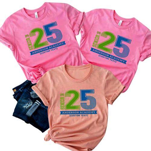 Seniors 25 – Retro Stripe Tech Graduation Shirt