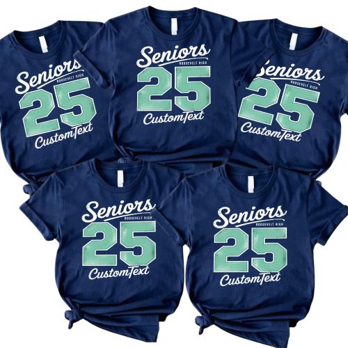 Seniors 25 Roosevelt High Custom – Vintage Graduation Strip Shirt Personalized