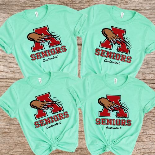 Seniors Claw Scratch Custom Text Shirt Retro Vintage Teacher Staff Shirt