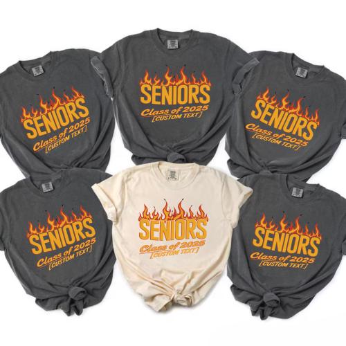 Seniors on Fire – Retro Flame Class of 2025 Shirt