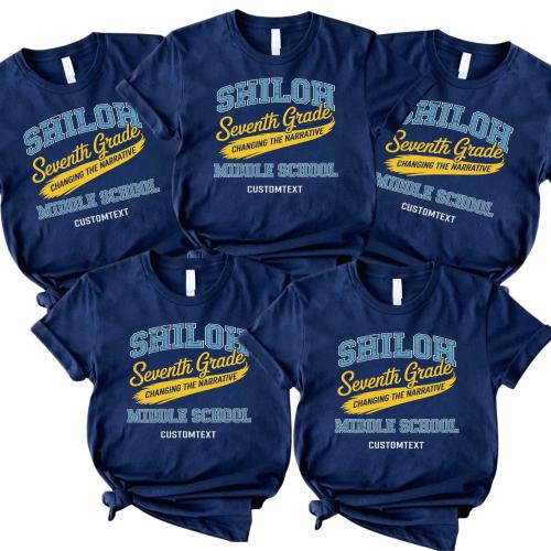 Seventh Grade Custom Class Shirt – Middle School Varsity Style Tee