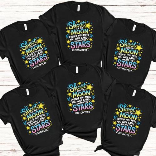 Shoot for the Moon Custom Trip Shirt - Dream Big Stars Camp Style